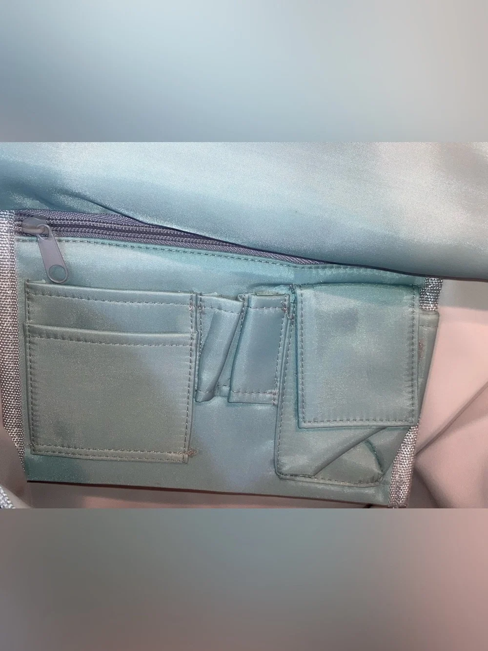 Gray & Blush Striped Massager Bag